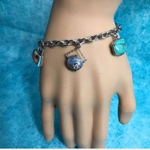 Vintage Estate Jewelry:Sterling Silver & Purses Charm Bracelet